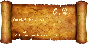 Oszkó Miklós névjegykártya