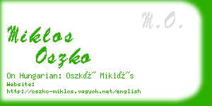 miklos oszko business card